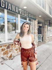 Love to Love You Shorts Cognac