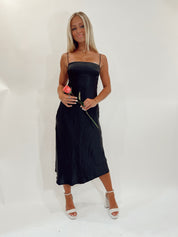 Hudson Satin Midi Black
