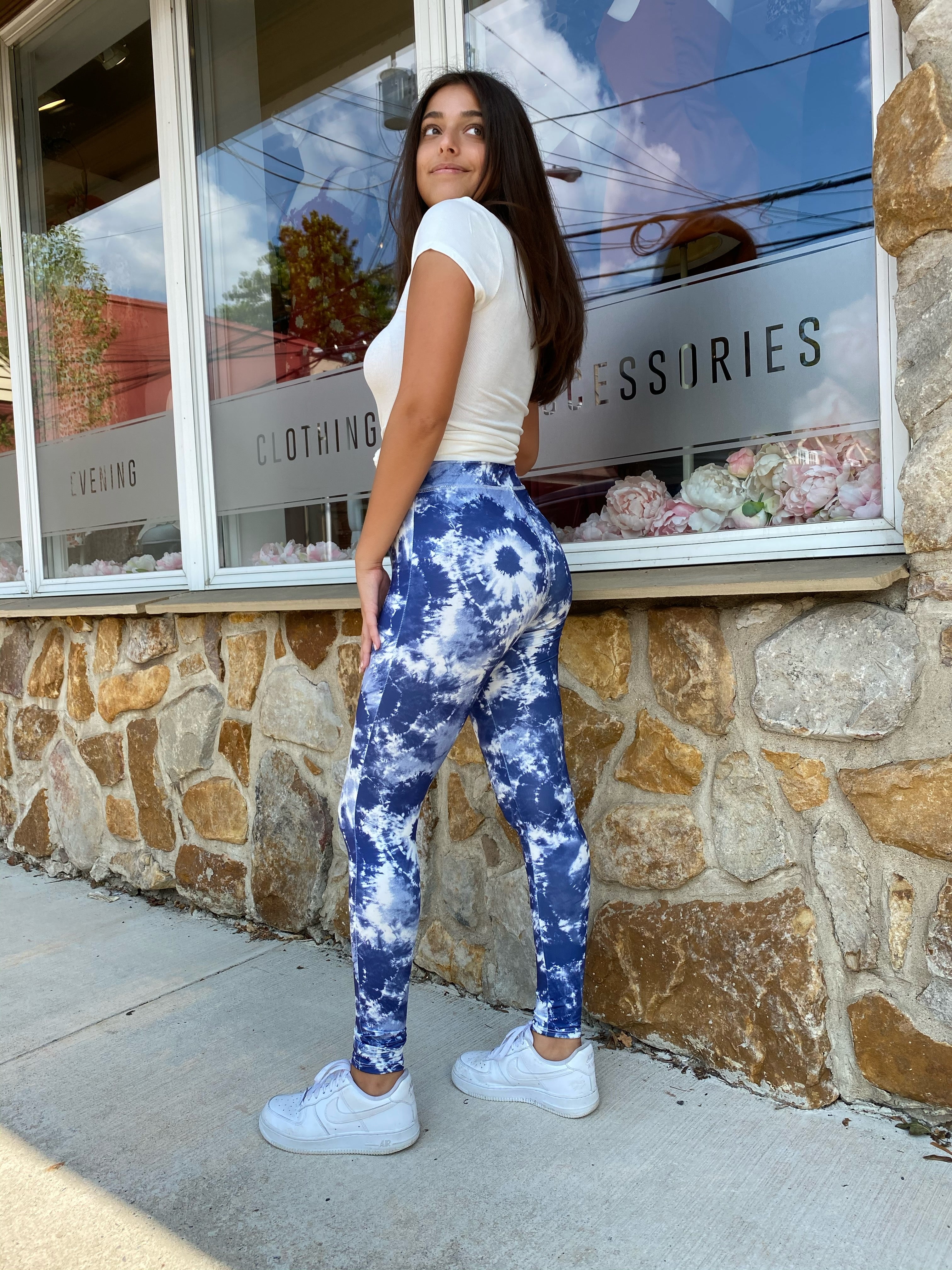 Navy Tie Dye Leggings