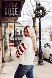 Rust Striped Cardigan