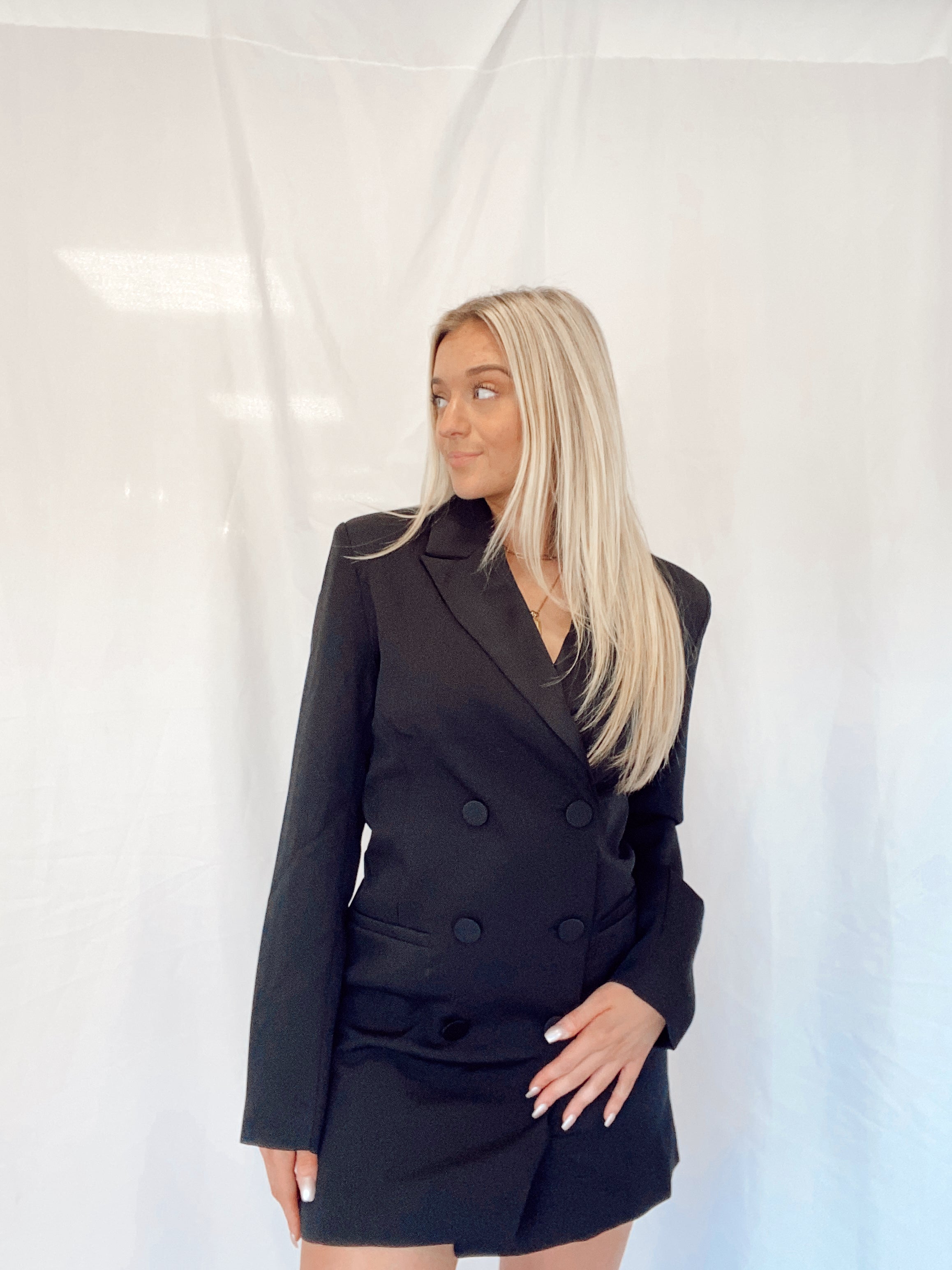 Lana Blazer Dress Black